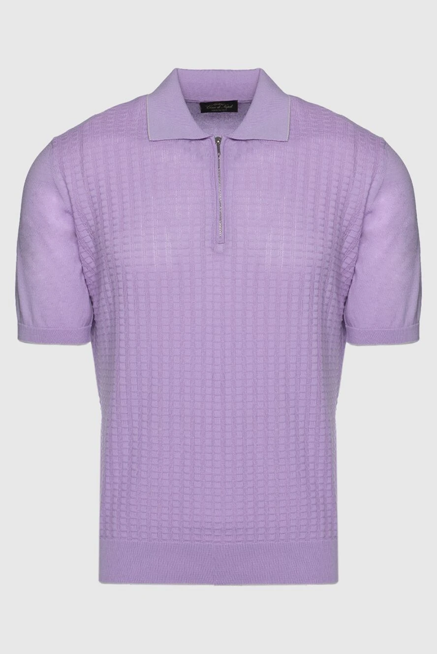 Cesare di Napoli man men's violet silk polo купить с ценами и фото 144490 - photo 1