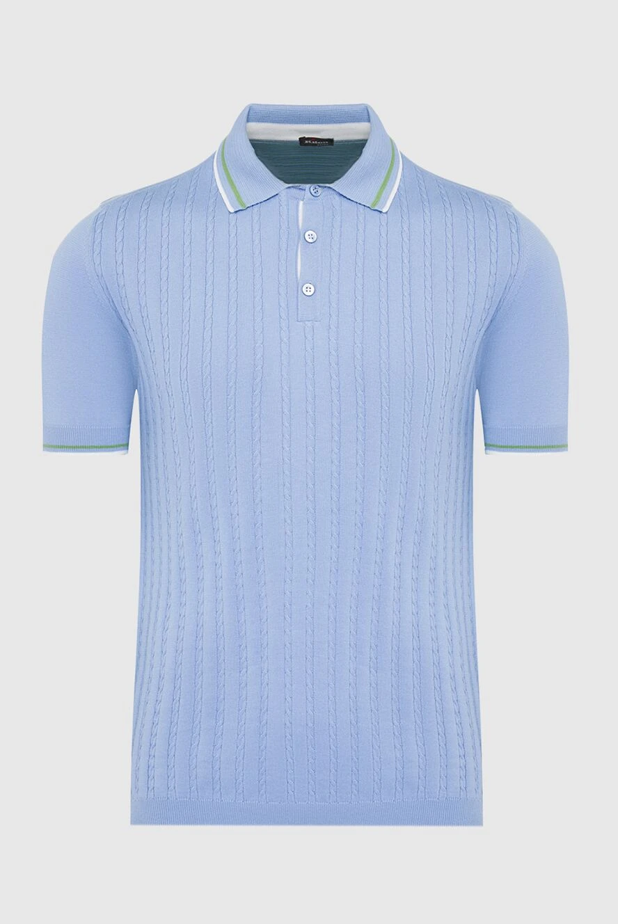 Kiton man blue cotton polo for men купить с ценами и фото 144533 - photo 1