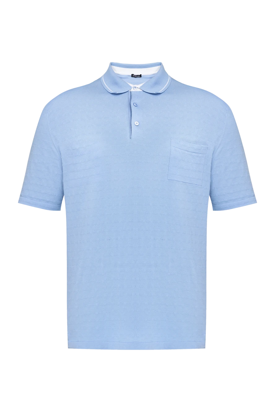 Kiton man blue cotton polo for men купить с ценами и фото 144542 - photo 1