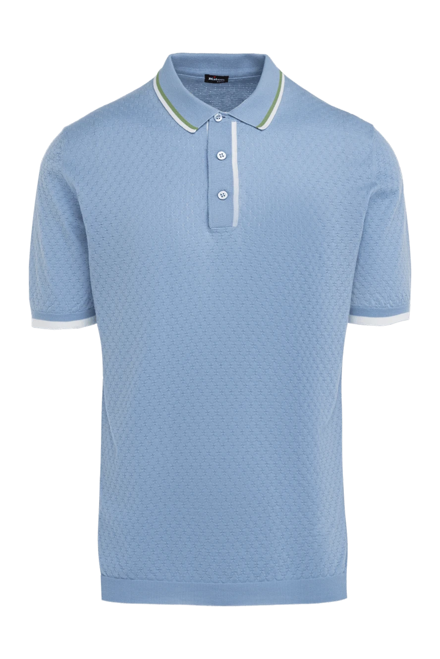 Kiton man blue cotton polo for men купить с ценами и фото 144544 - photo 1