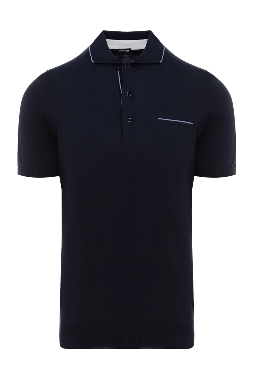 Kiton man cotton and silk polo blue for men купить с ценами и фото 144552 - photo 1