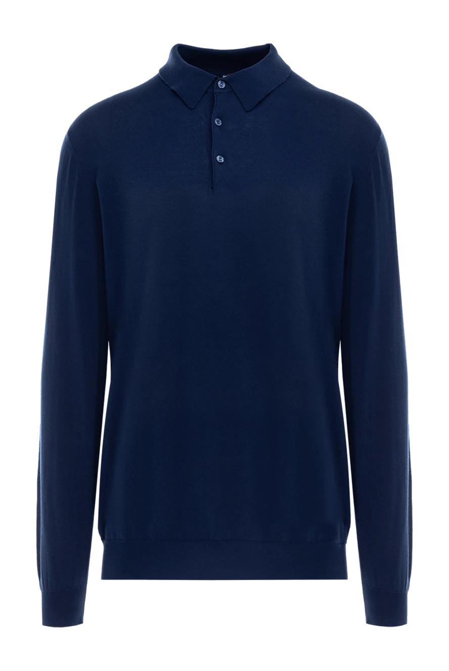 Kiton man cotton polo blue for men купить с ценами и фото 144554 - photo 1