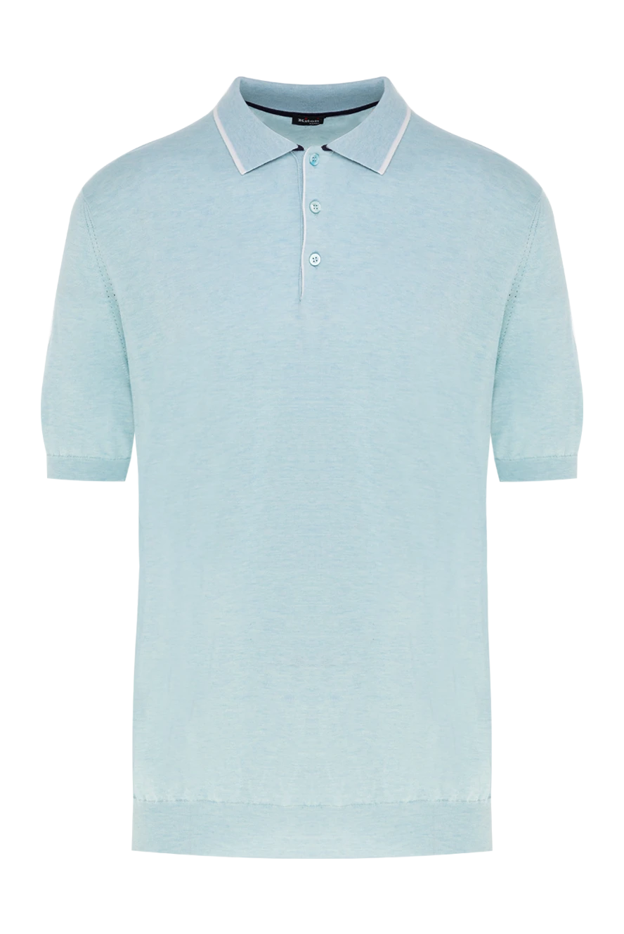 Kiton man cotton and cashmere polo blue for men купить с ценами и фото 144564 - photo 1