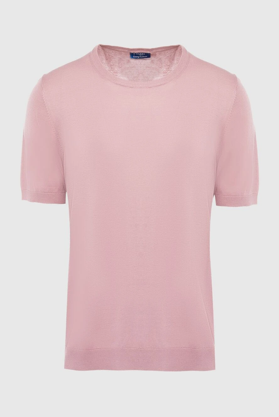 Barba Napoli man silk short sleeve jumper pink for men купить с ценами и фото 144568 - photo 1