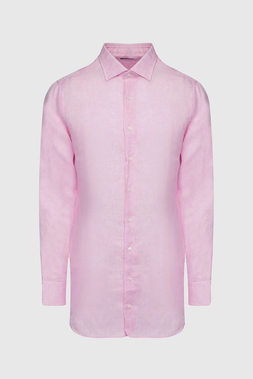 Tombolini man pink linen shirt for men купить с ценами и фото 144591 - photo 1