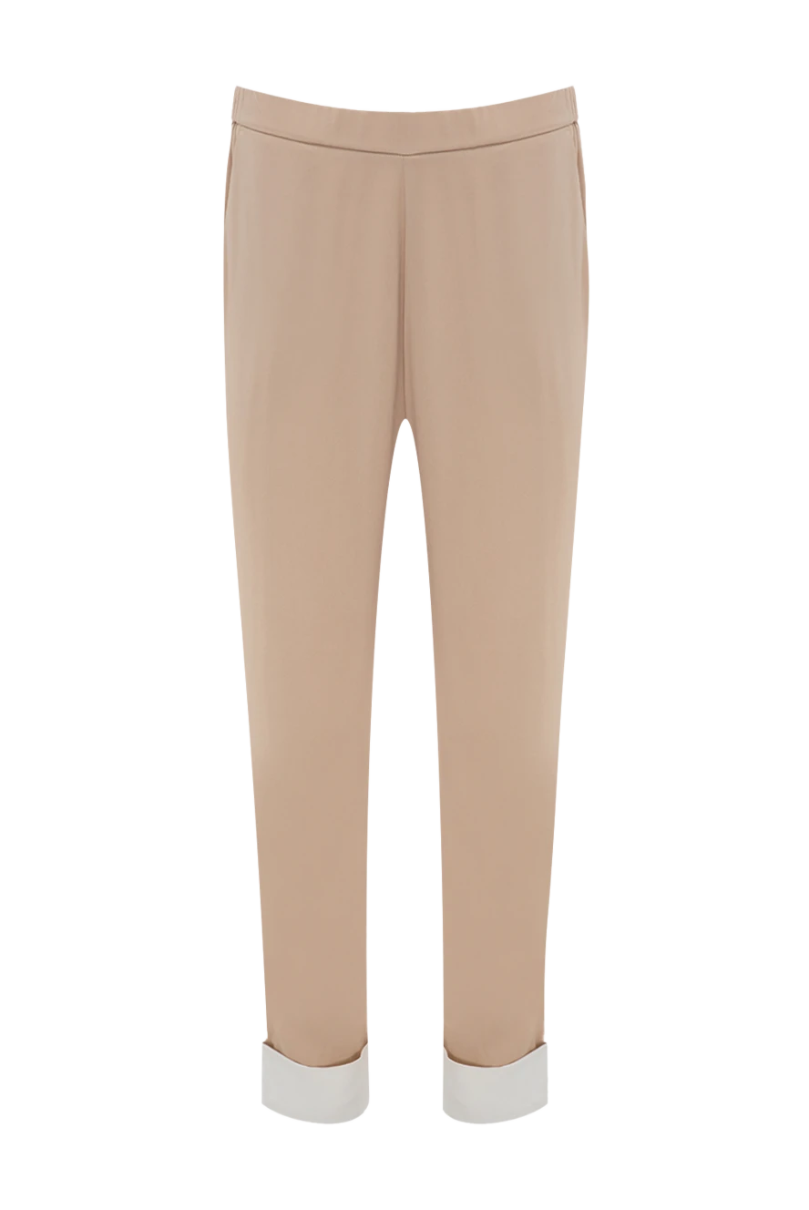 Panicale woman beige acrylic and viscose trousers for women купить с ценами и фото 144600 - photo 1