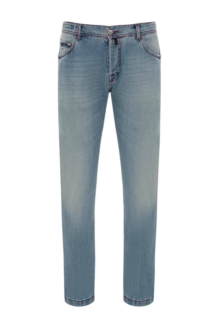 Kiton man blue cotton jeans for men купить с ценами и фото 144606 - photo 1