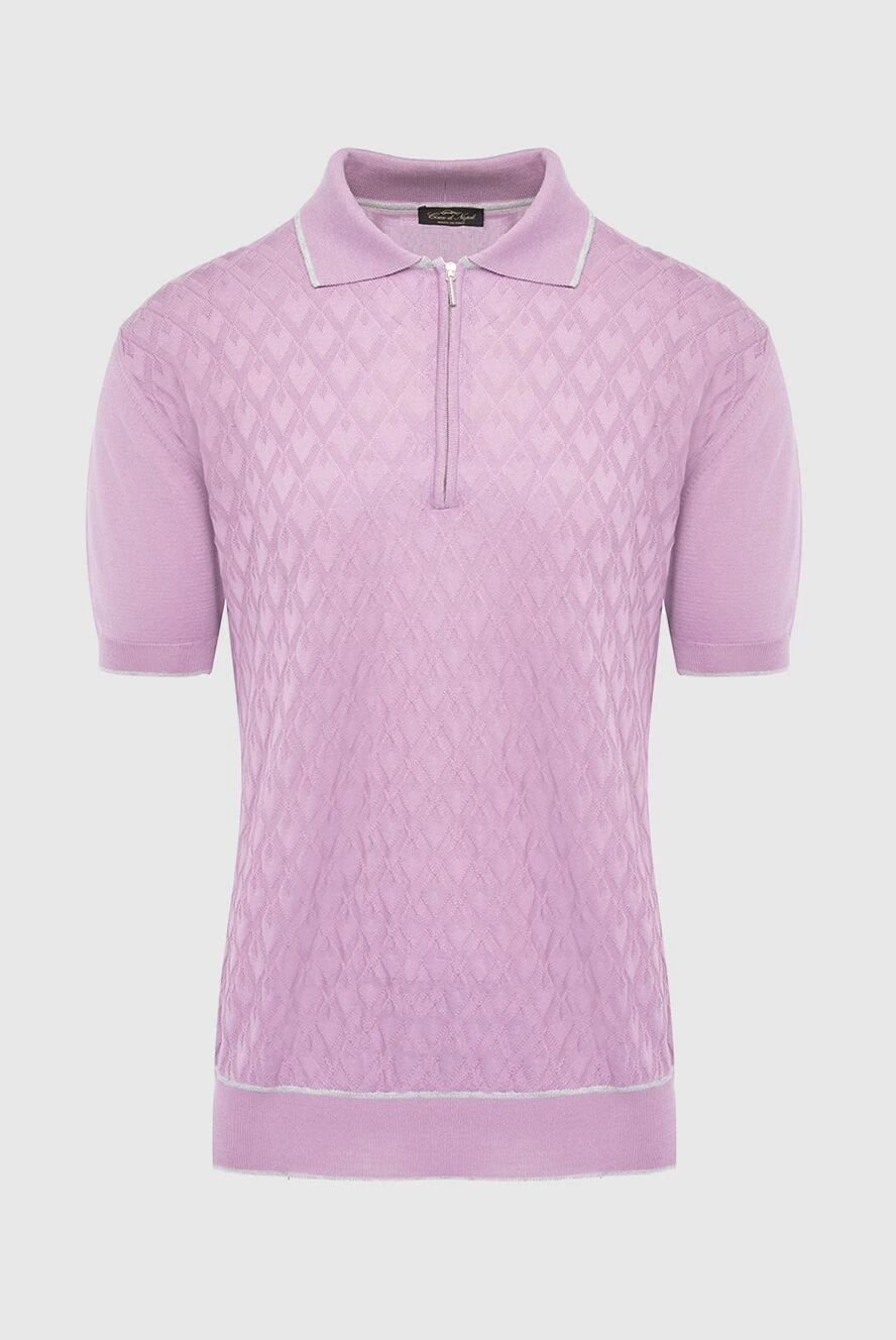 Cesare di Napoli man cotton and silk polo shirt pink for men купить с ценами и фото 144613 - photo 1