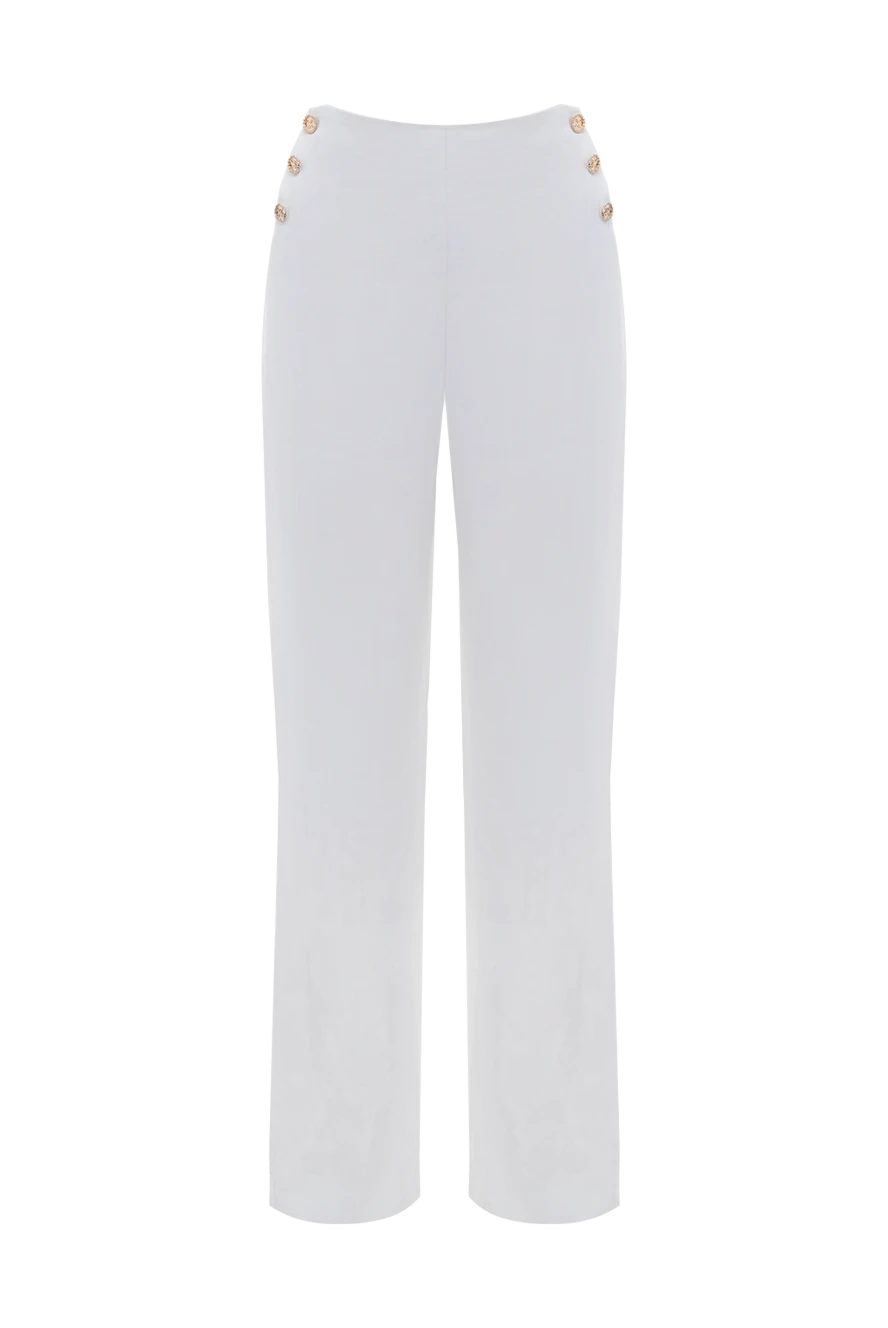 Edward Achour Paris woman white linen and viscose trousers for women купить с ценами и фото 144634 - photo 1