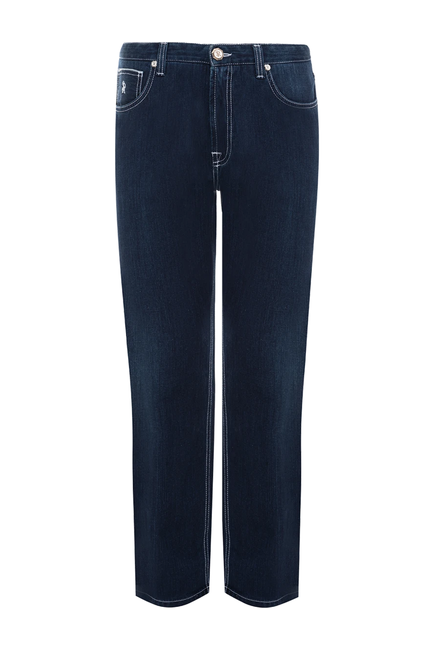 Stefano Ricci табиғи джинсыдан жасалған көк түсті ерлерге арналған джинсы шалбар 144668 - фото 1