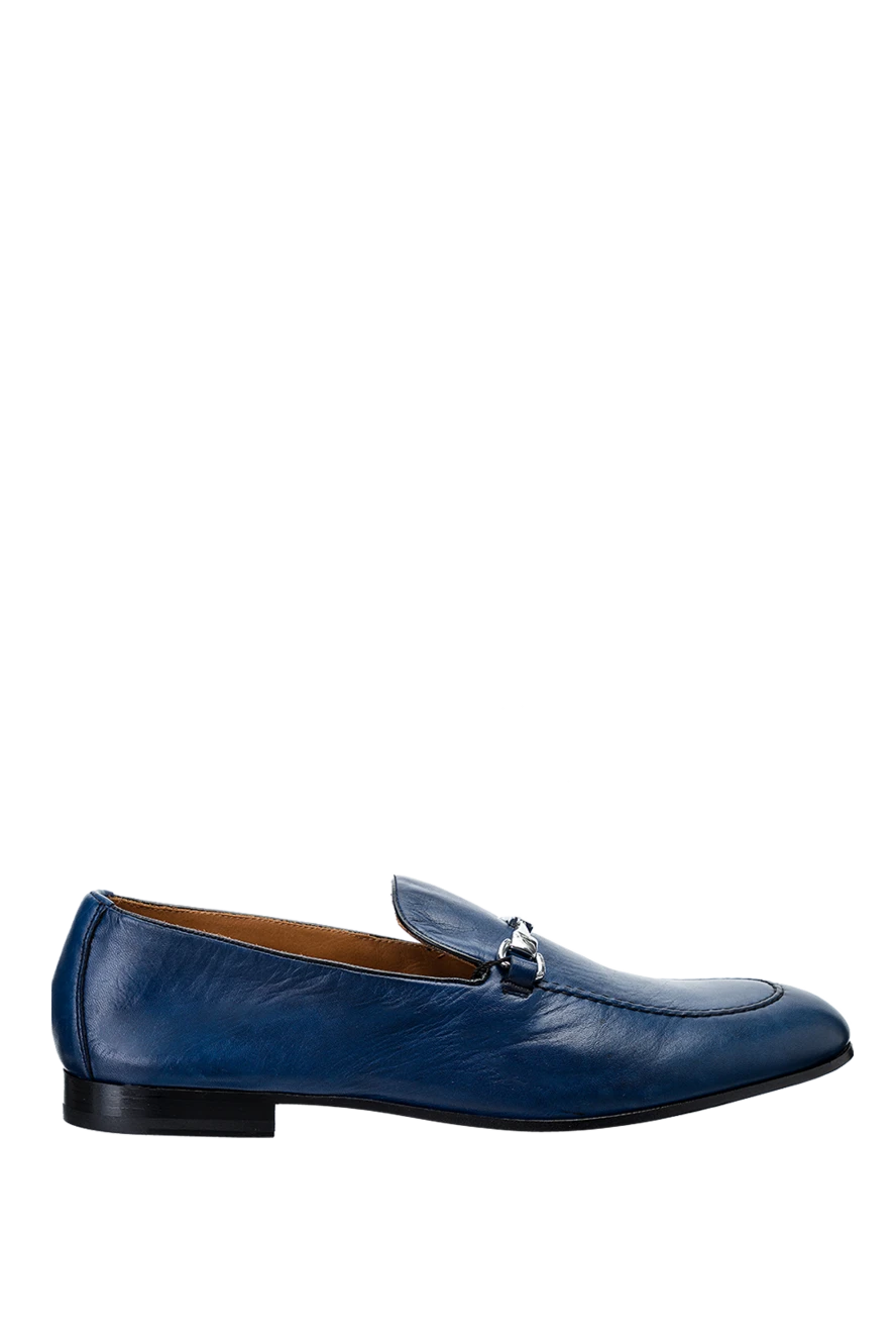 Doucal`s man blue leather loafers for men купить с ценами и фото 144730 - photo 1