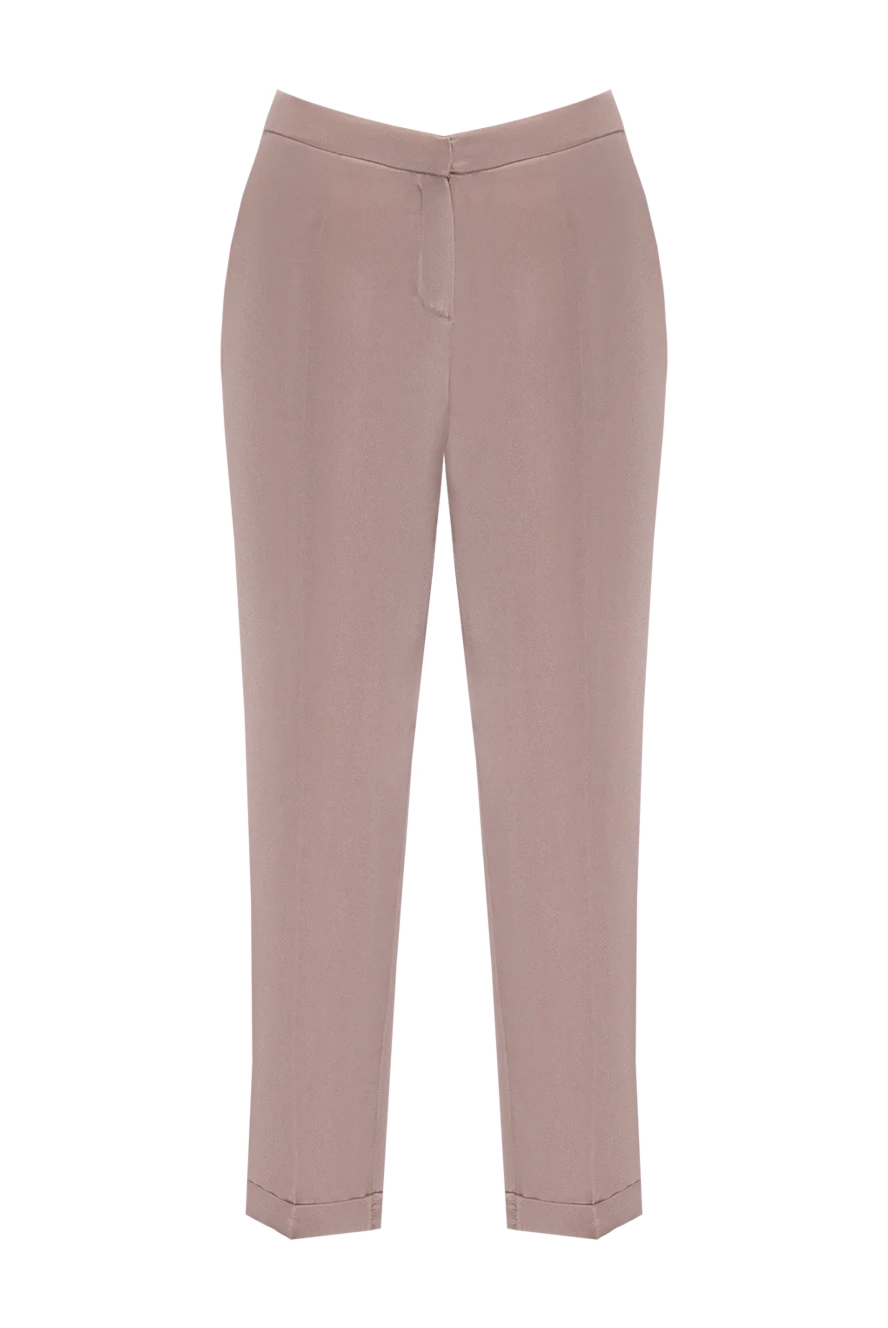 Max&Moi woman beige silk trousers for women купить с ценами и фото 144753 - photo 1