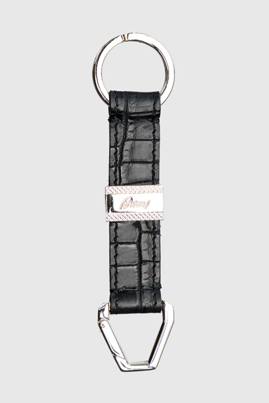 Brioni man black crocodile leather keychain for men купить с ценами и фото 144864 - photo 1