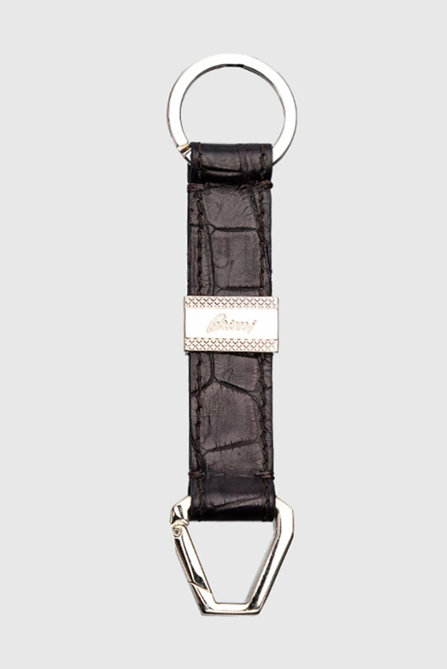 Brioni man brown crocodile leather keychain for men купить с ценами и фото 144867 - photo 1