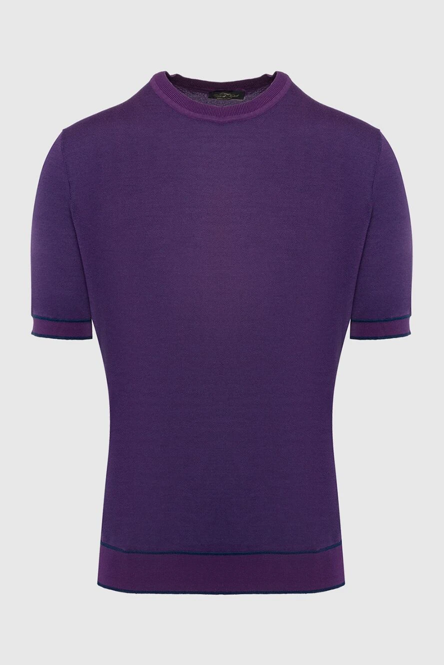 Cesare di Napoli man short sleeve jumper in cotton and silk purple for men купить с ценами и фото 144879 - photo 1