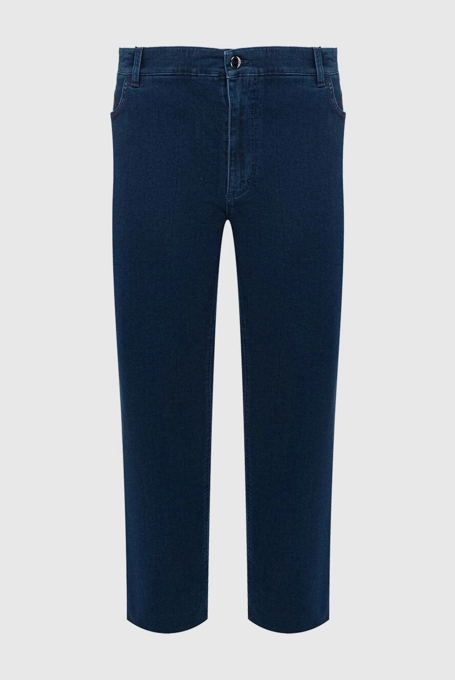 Zilli темно синие джинсы мужские с лаконичным дизайном и плотной посадкой
145002 - фото 1