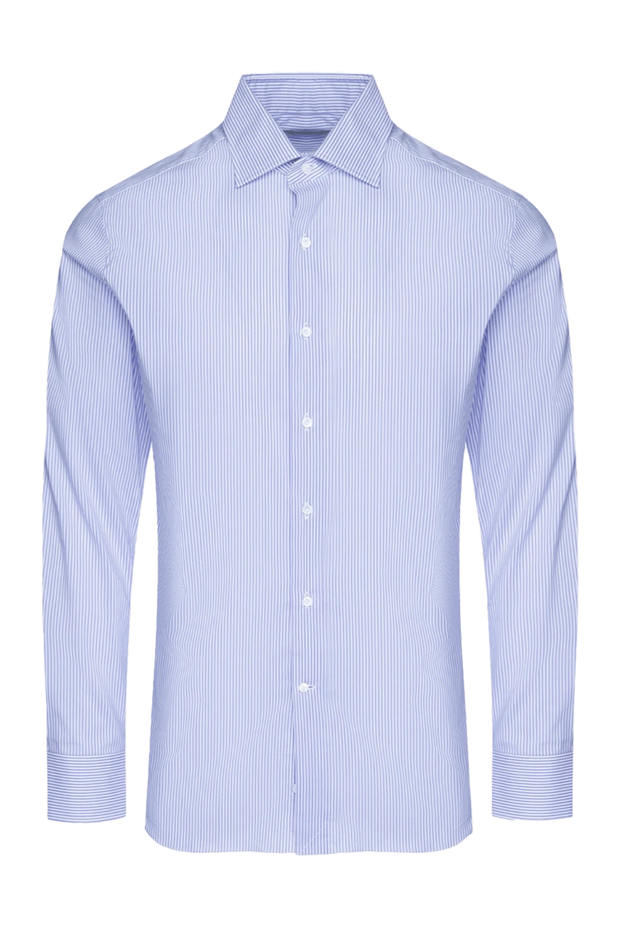 Alessandro Gherardi men's blue cotton shirt with thin white stripe
145038 - photo 1
