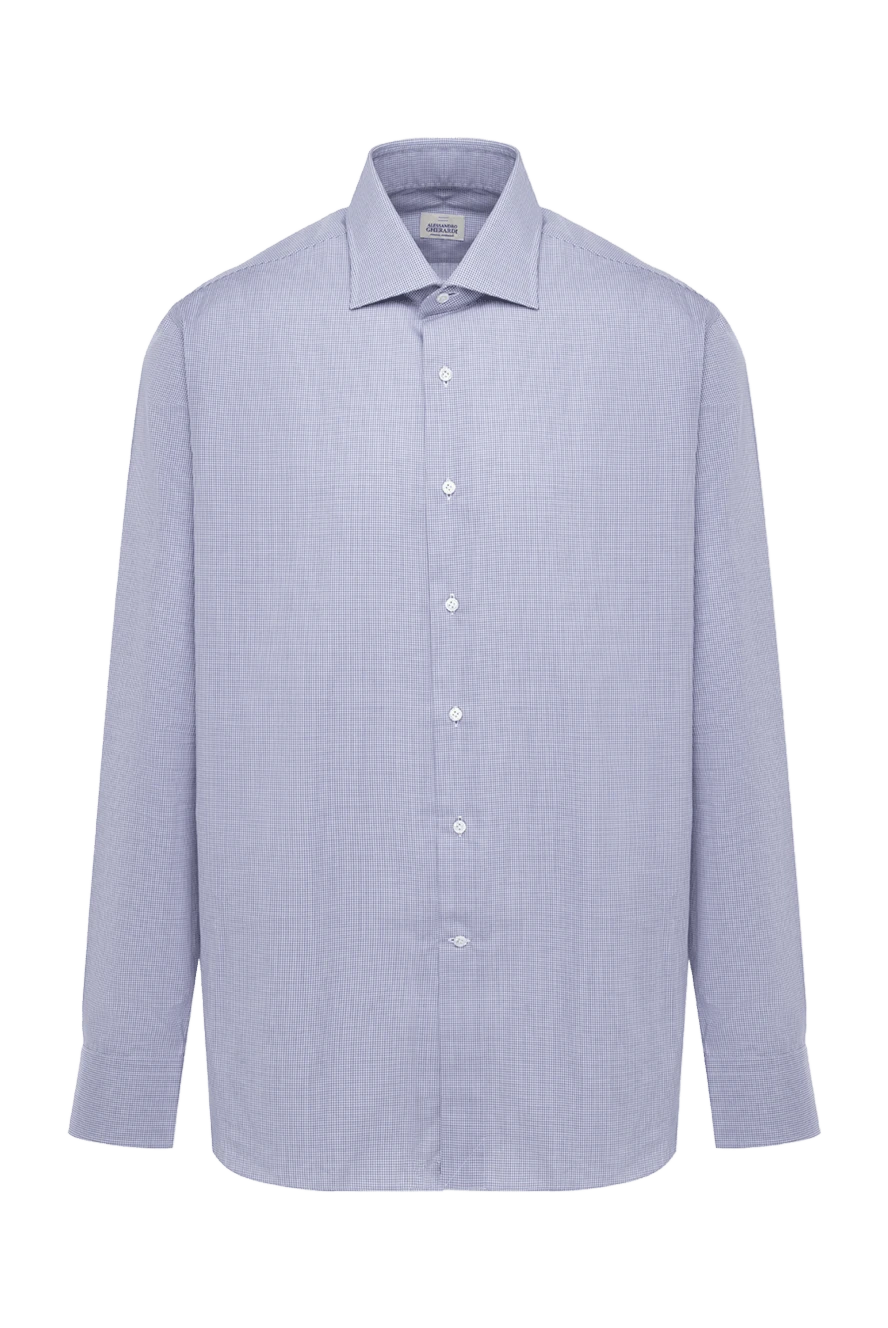 Alessandro Gherardi man blue cotton shirt for men купить с ценами и фото 145067 - photo 1