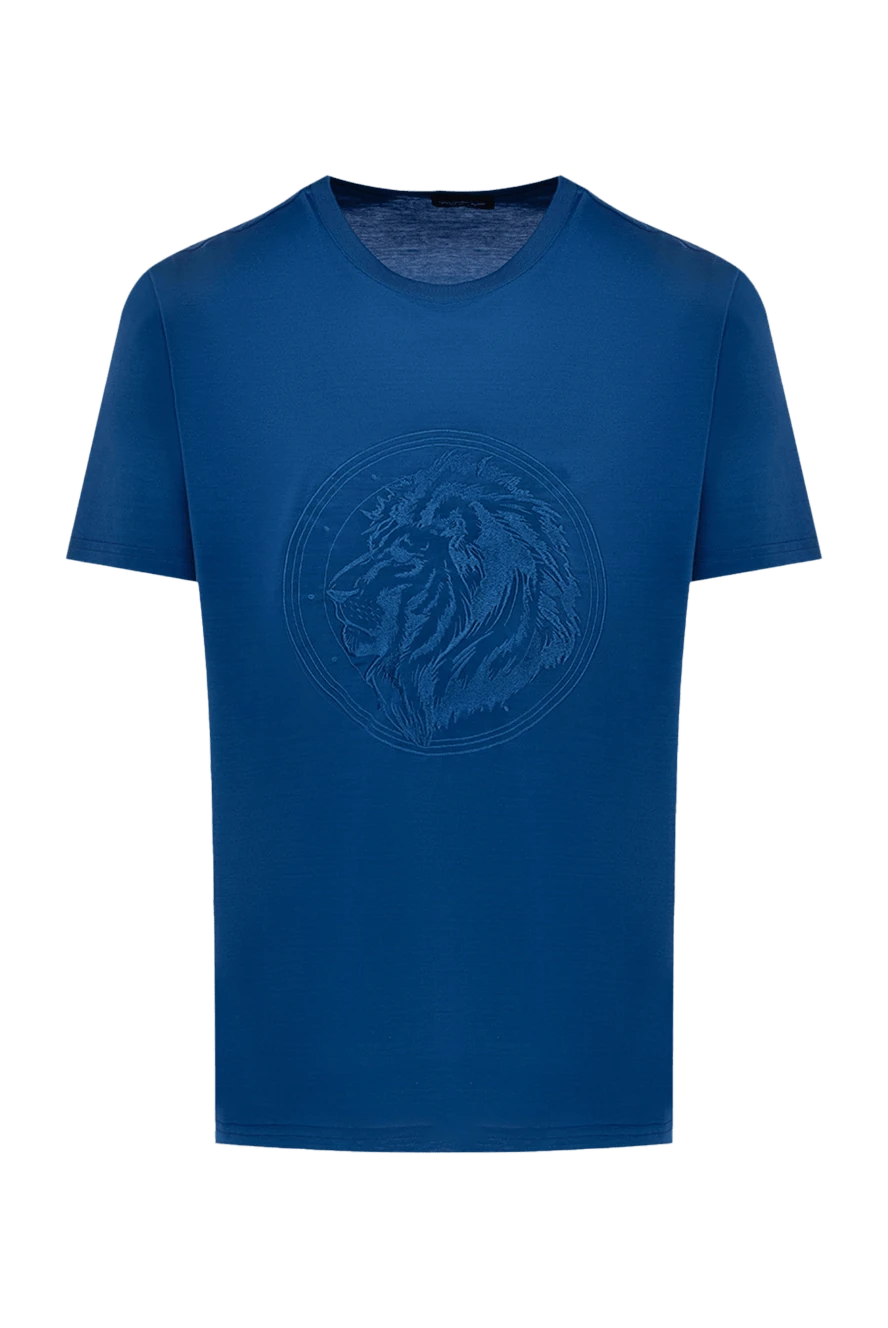 Cesare di Napoli man cotton t-shirt blue for men купить с ценами и фото 145076 - photo 1