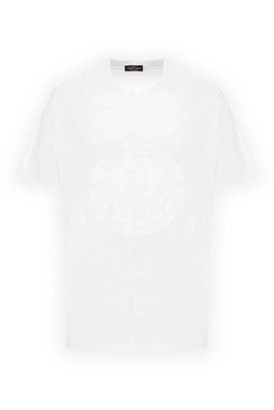 Cesare di Napoli man white cotton t-shirt for men купить с ценами и фото 145078 - photo 1