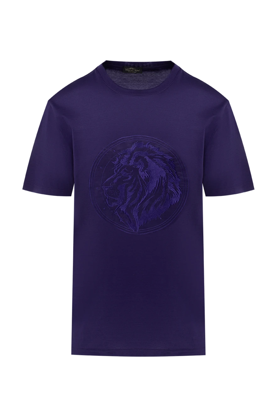 Cesare di Napoli man purple cotton t-shirt for men купить с ценами и фото 145085 - photo 1