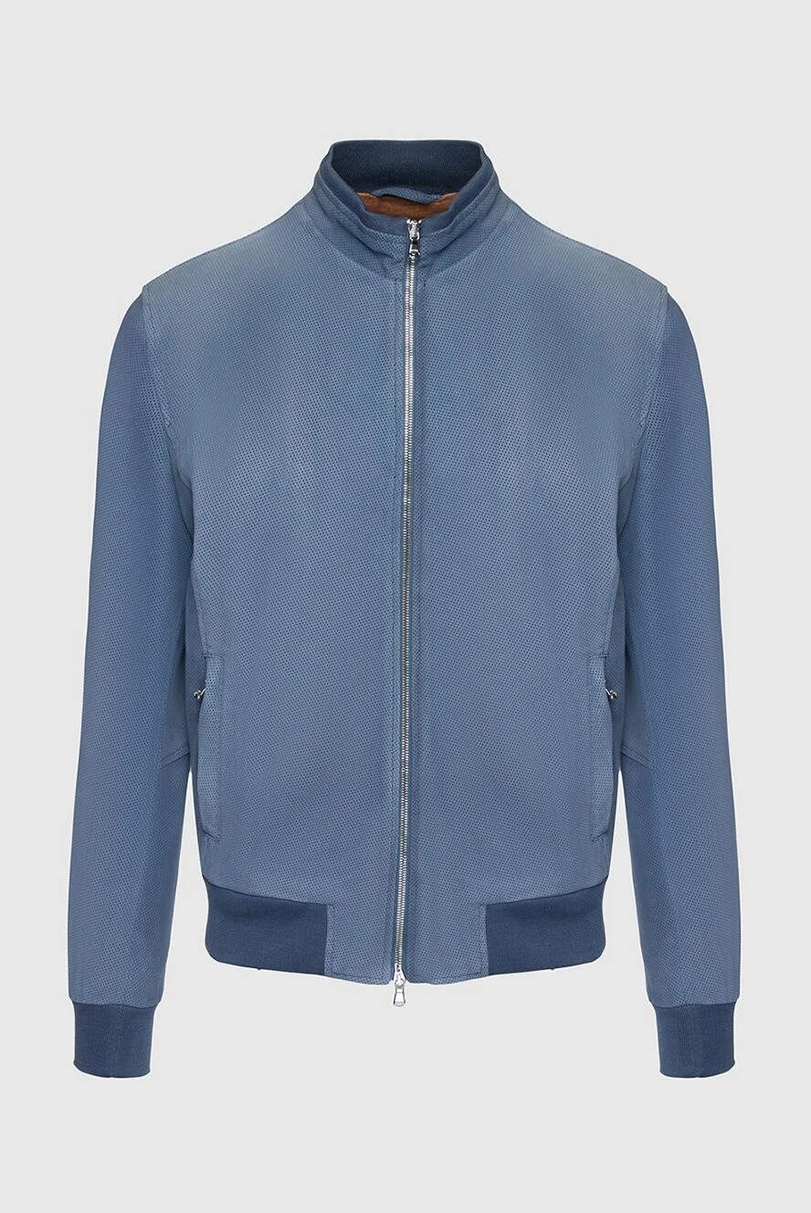 Barba Napoli man blue suede jacket for men купить с ценами и фото 145094 - photo 1