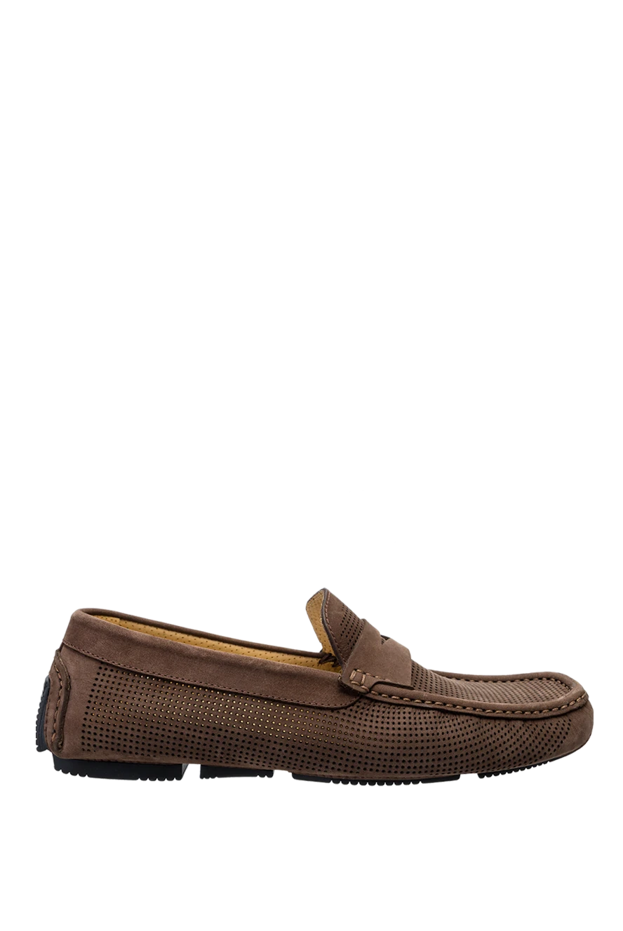 Cesare di Napoli man men's moccasins from nubuck brown купить с ценами и фото 145097 - photo 1