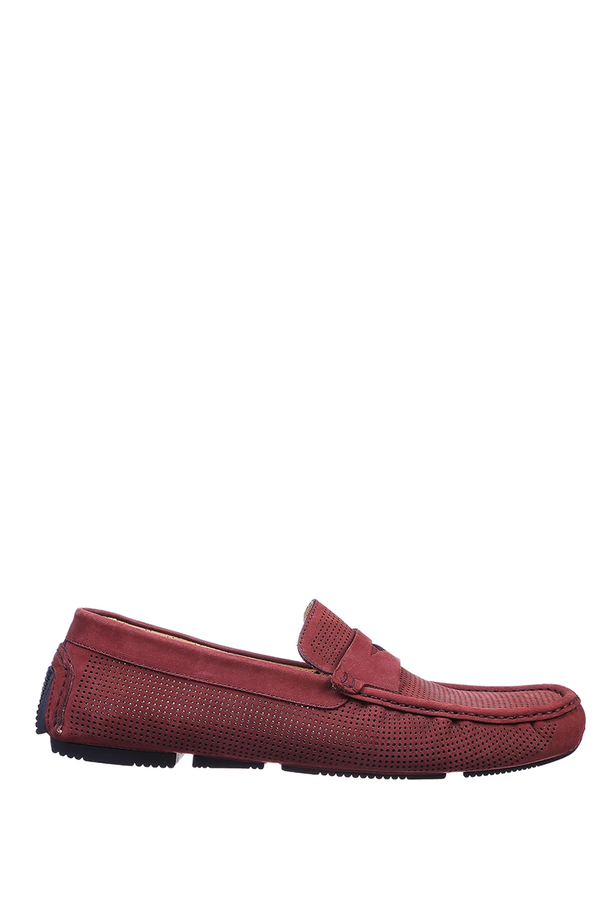 Cesare di Napoli man men's moccasins made of nubuck burgundy купить с ценами и фото 145098 - photo 1