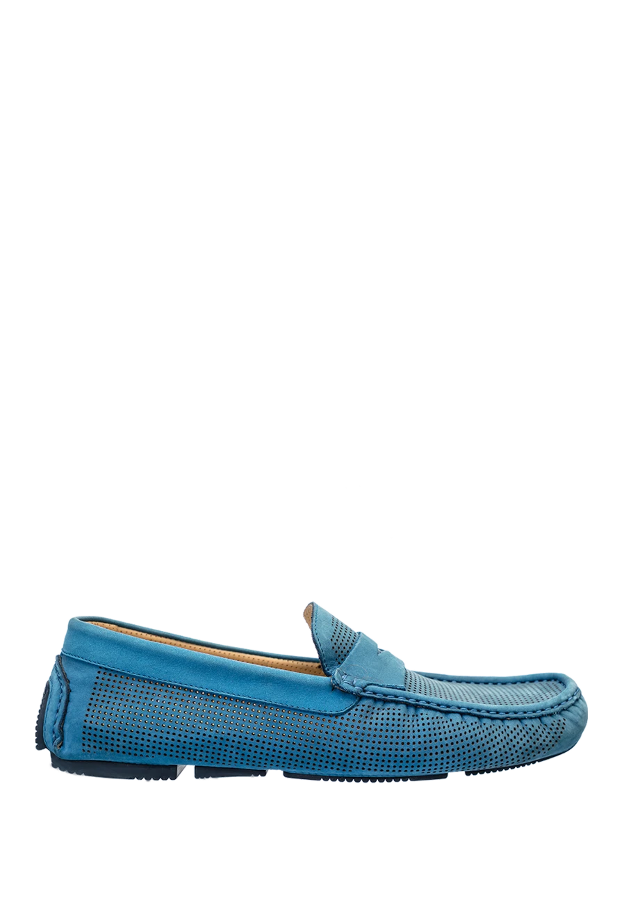 Cesare di Napoli man moccasins for men made of nubuck blue купить с ценами и фото 145099 - photo 1