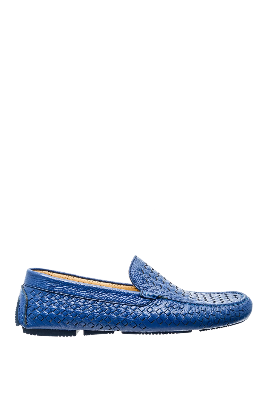 Cesare di Napoli man moccasins for men made of blue leather купить с ценами и фото 145101 - photo 1