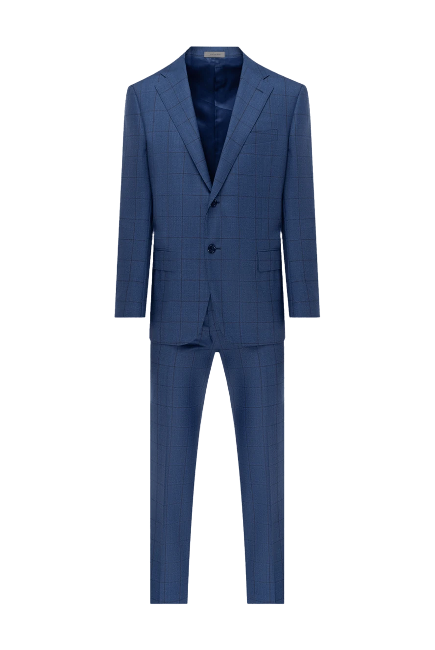 Corneliani man men's blue wool suit купить с ценами и фото 145104 - photo 1