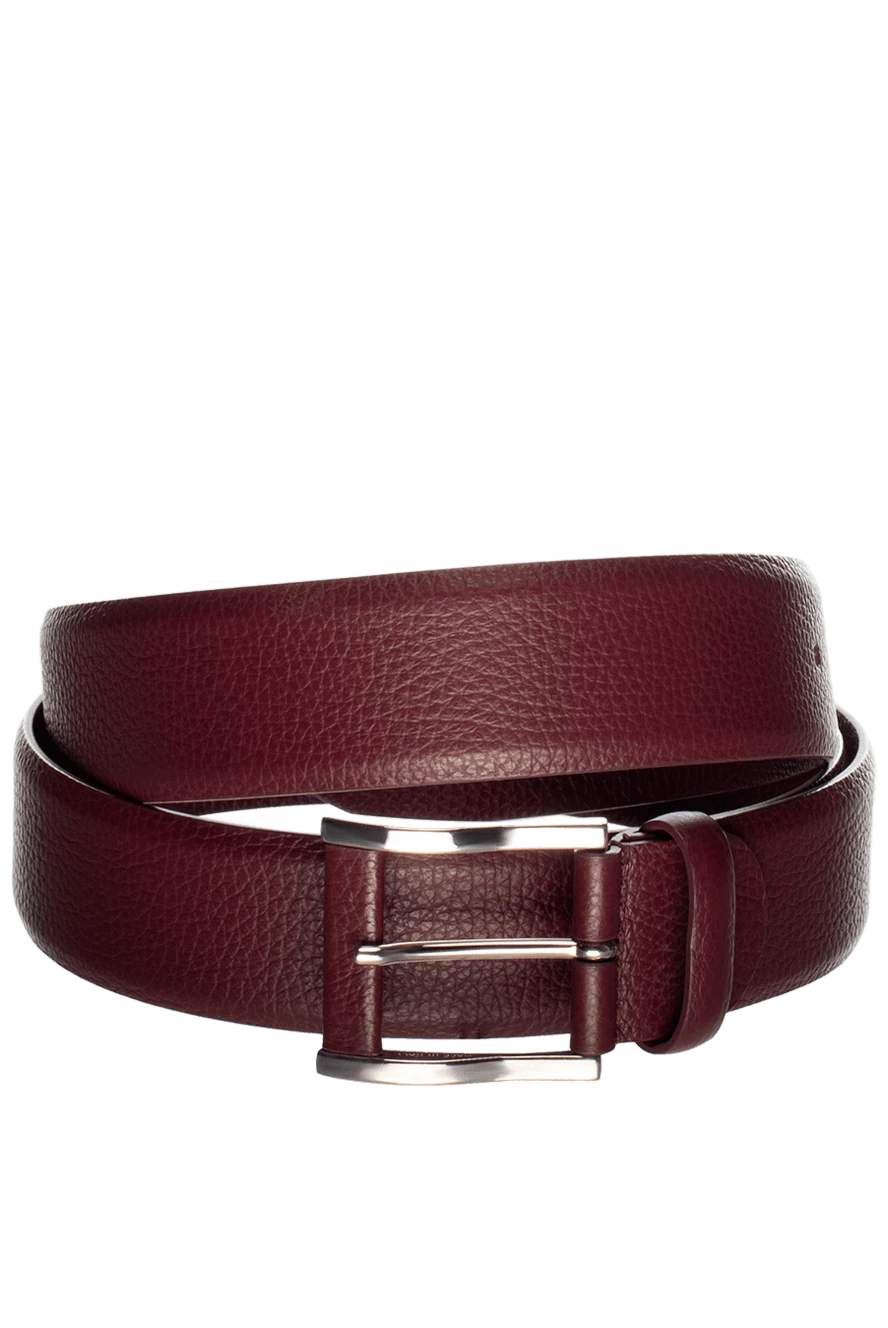 Cesare di Napoli man men's burgundy leather belt купить с ценами и фото 145171 - photo 1