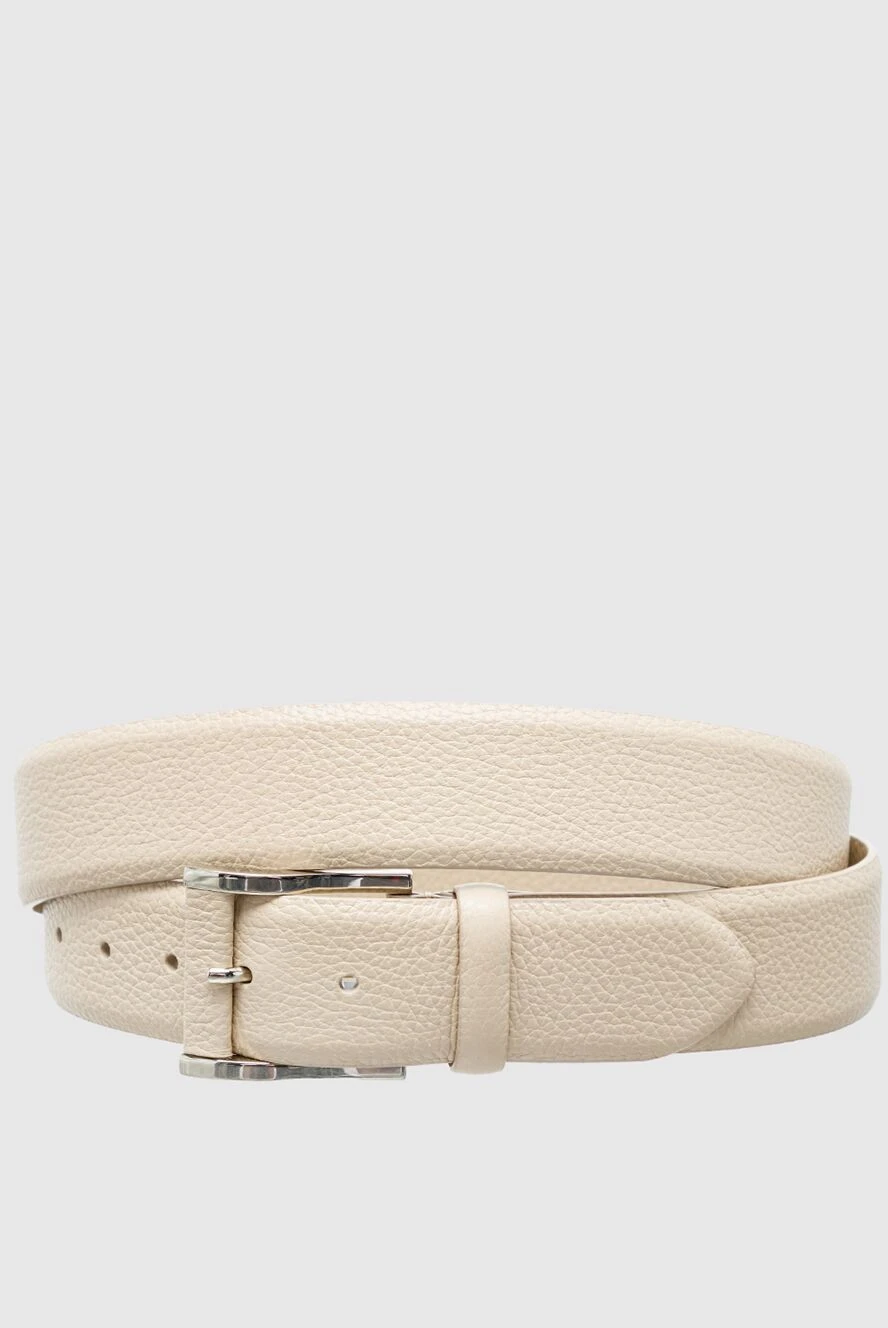 Cesare di Napoli man beige leather belt for men купить с ценами и фото 145176 - photo 1