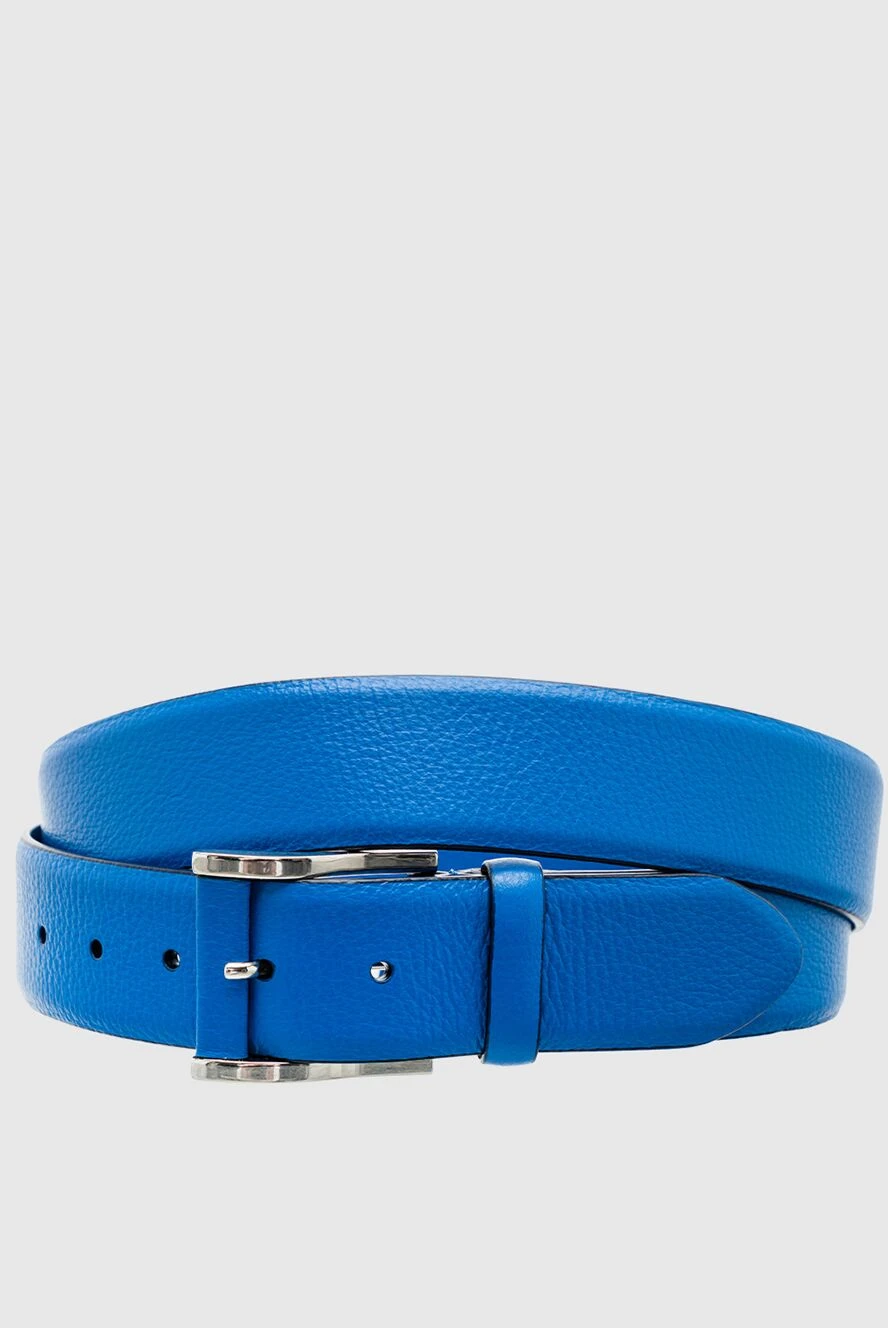 Cesare di Napoli man leather belt blue for men купить с ценами и фото 145184 - photo 1