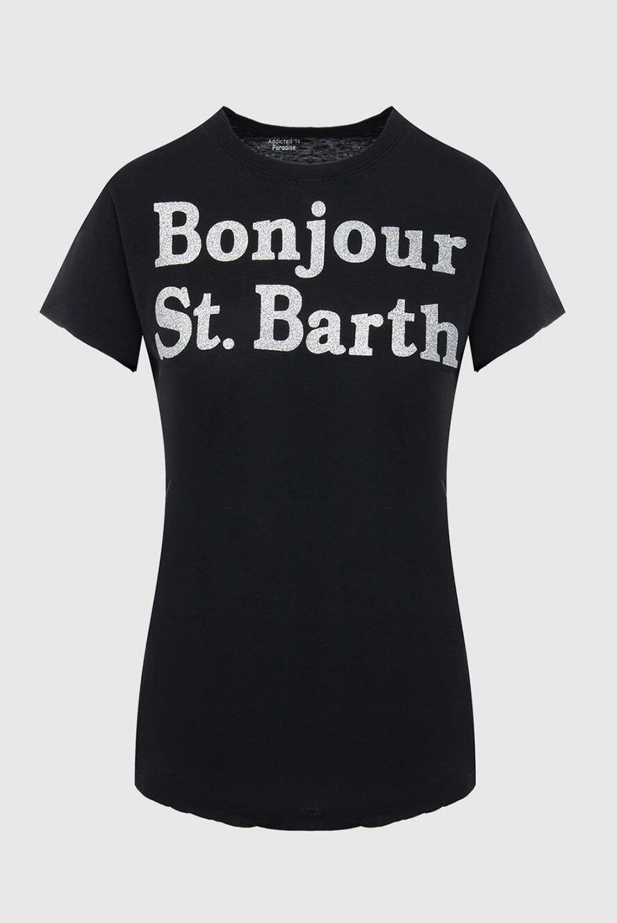 MC2 Saint Barth woman black cotton t-shirt for women купить с ценами и фото 145279 - photo 1