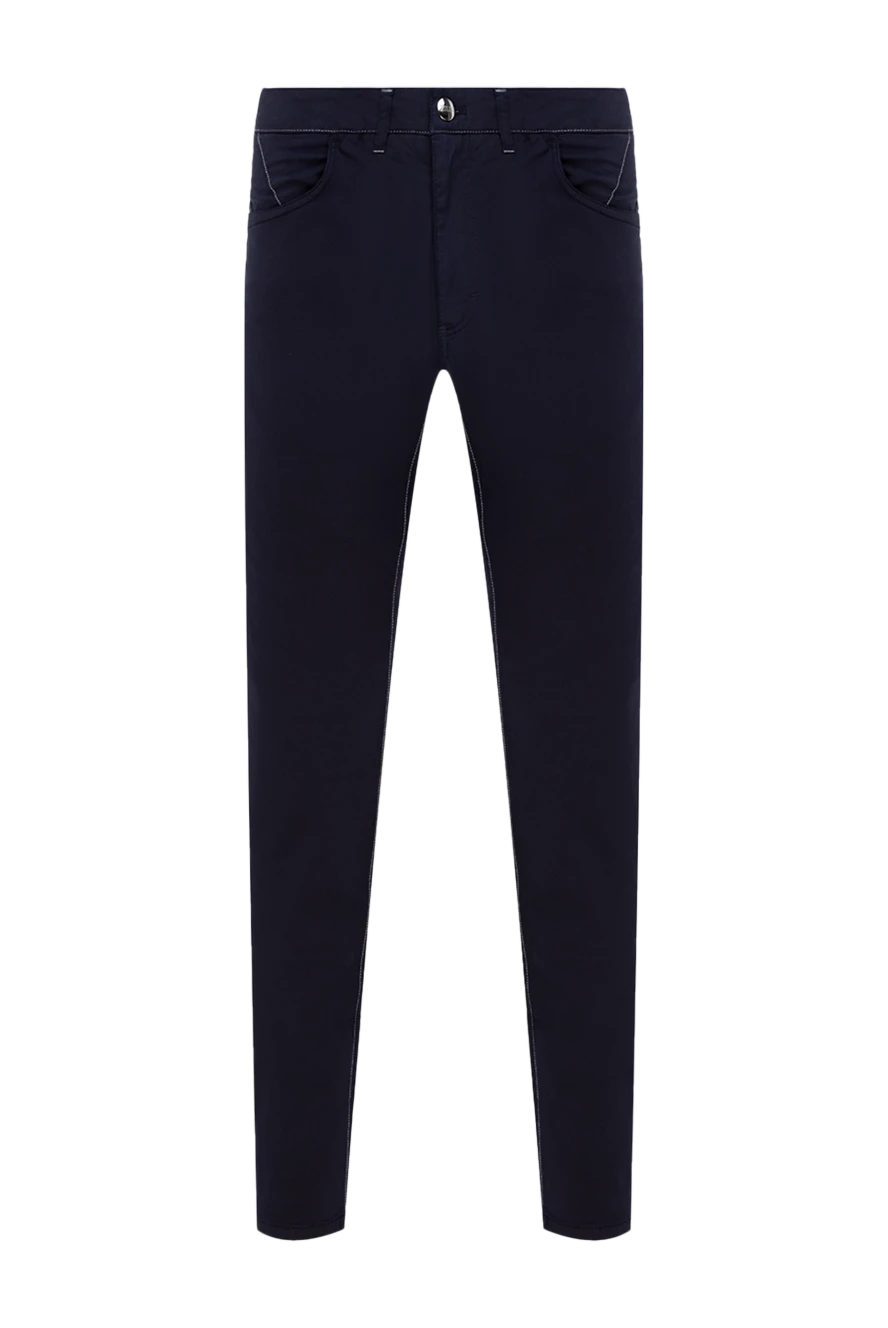 Zilli man men's blue cotton and elastane trousers купить с ценами и фото 145381 - photo 1