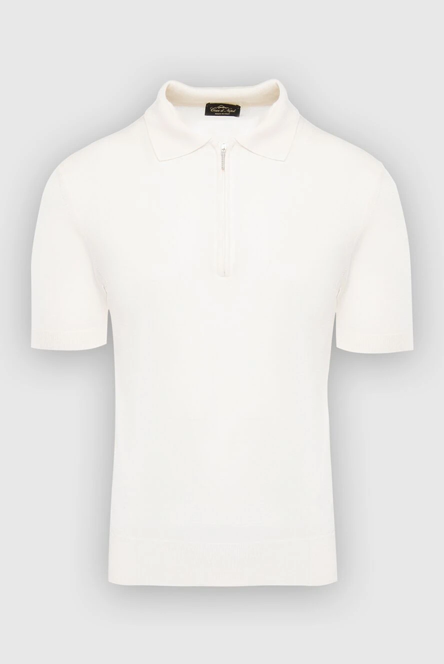 Cesare di Napoli man white silk polo for men купить с ценами и фото 145412 - photo 1