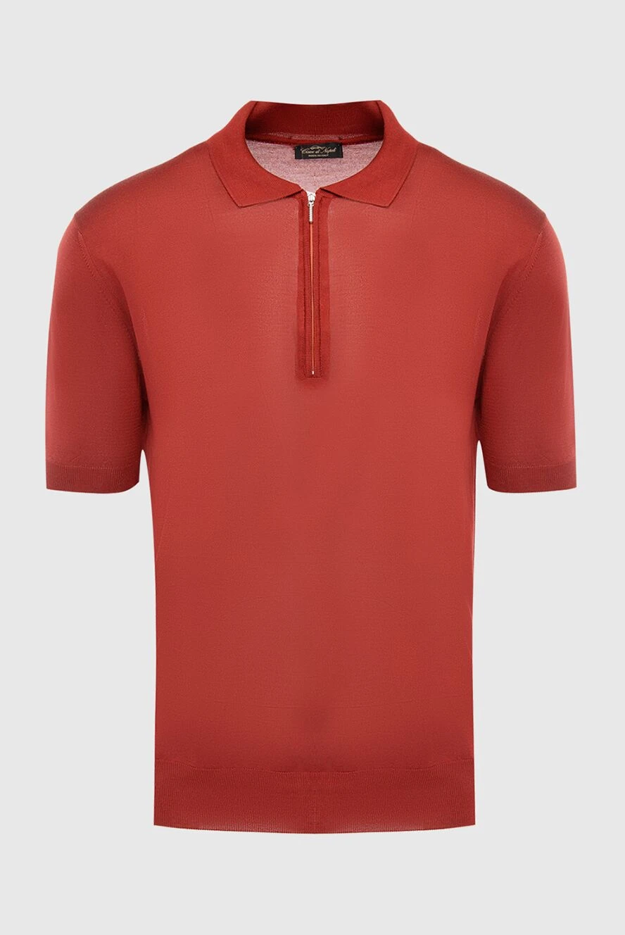 Cesare di Napoli man silk polo orange for men купить с ценами и фото 145419 - photo 1