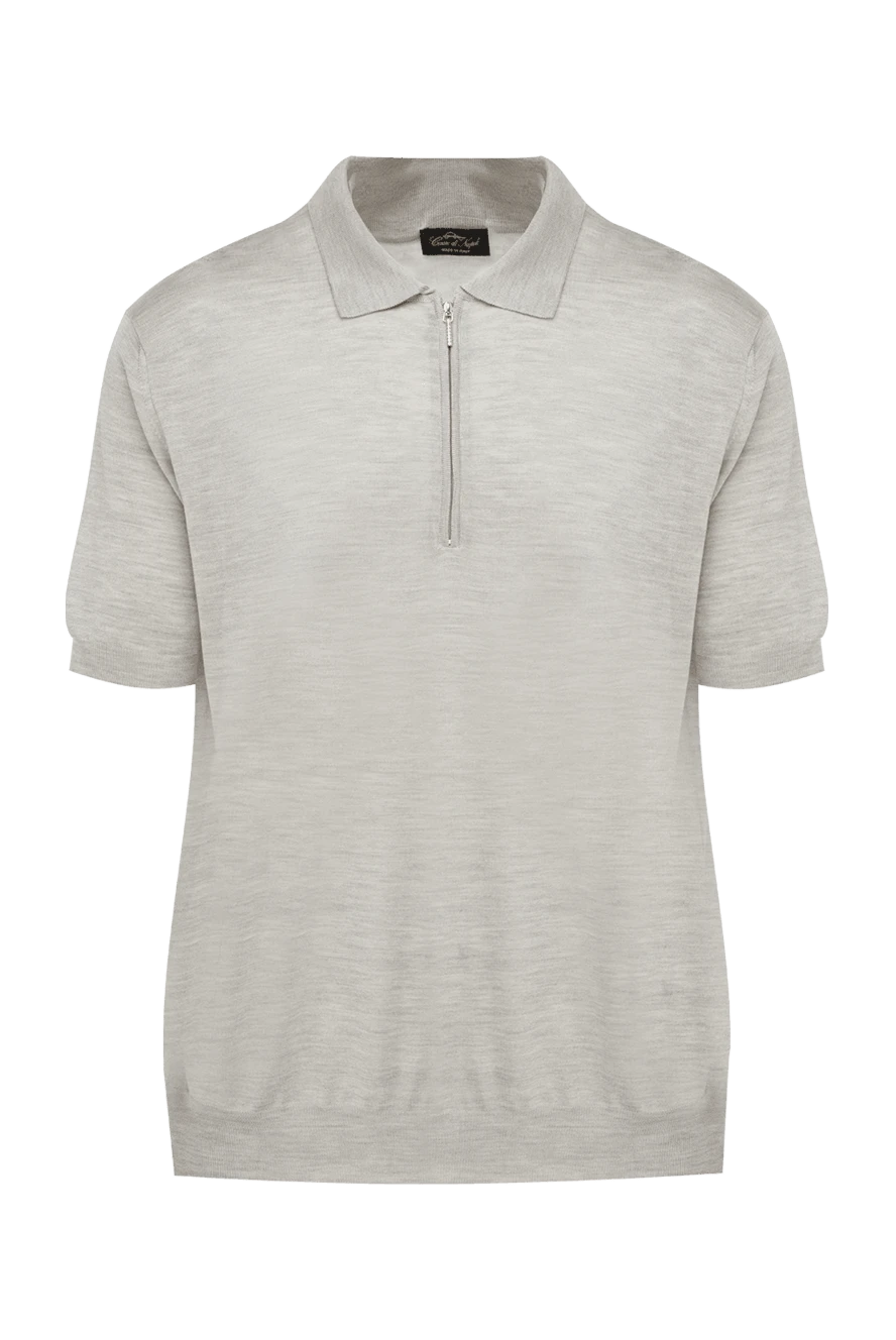 Cesare di Napoli man men's gray silk polo купить с ценами и фото 145429 - photo 1