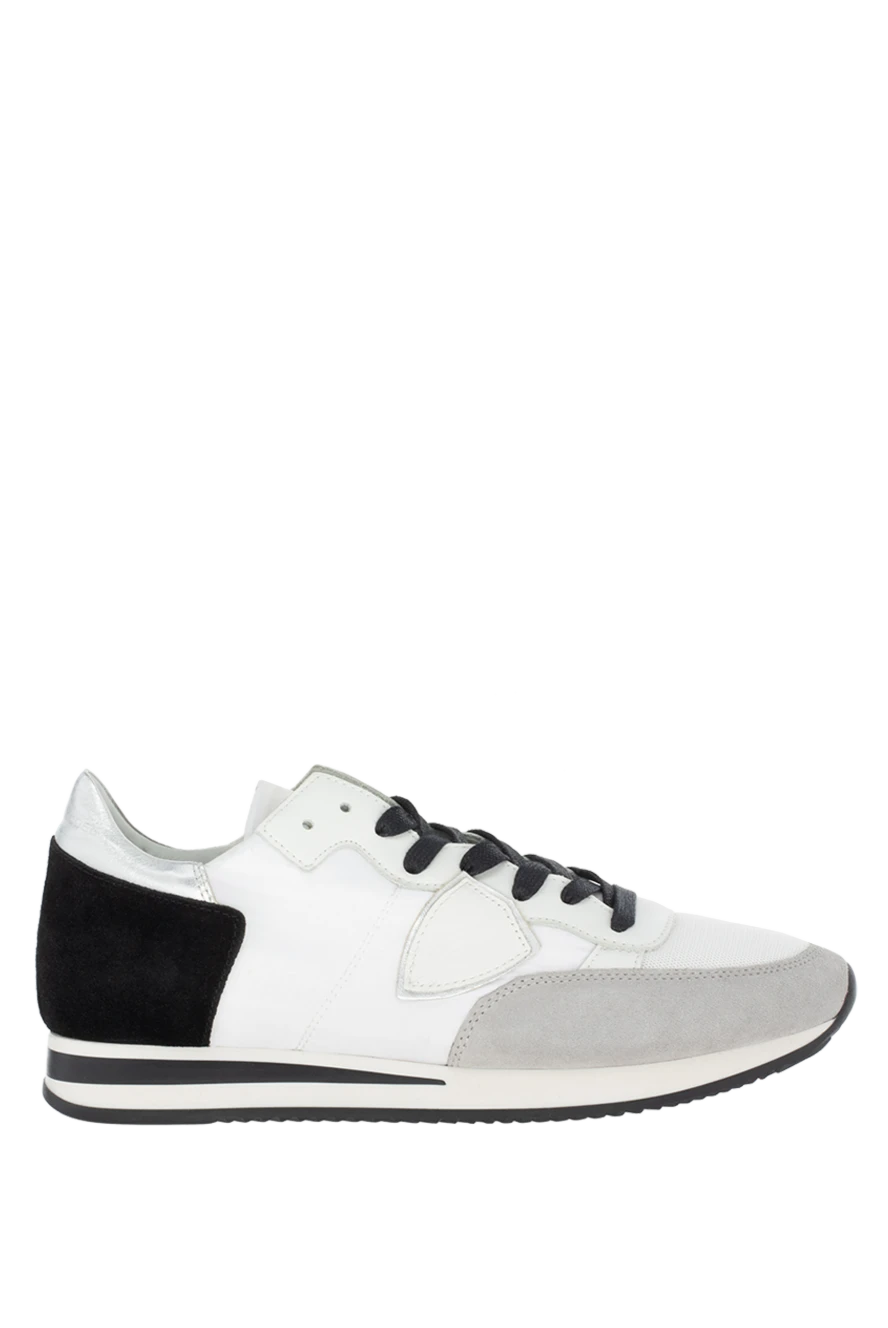 Philippe Model man sneakers in leather and textile white for men купить с ценами и фото 145475 - photo 1