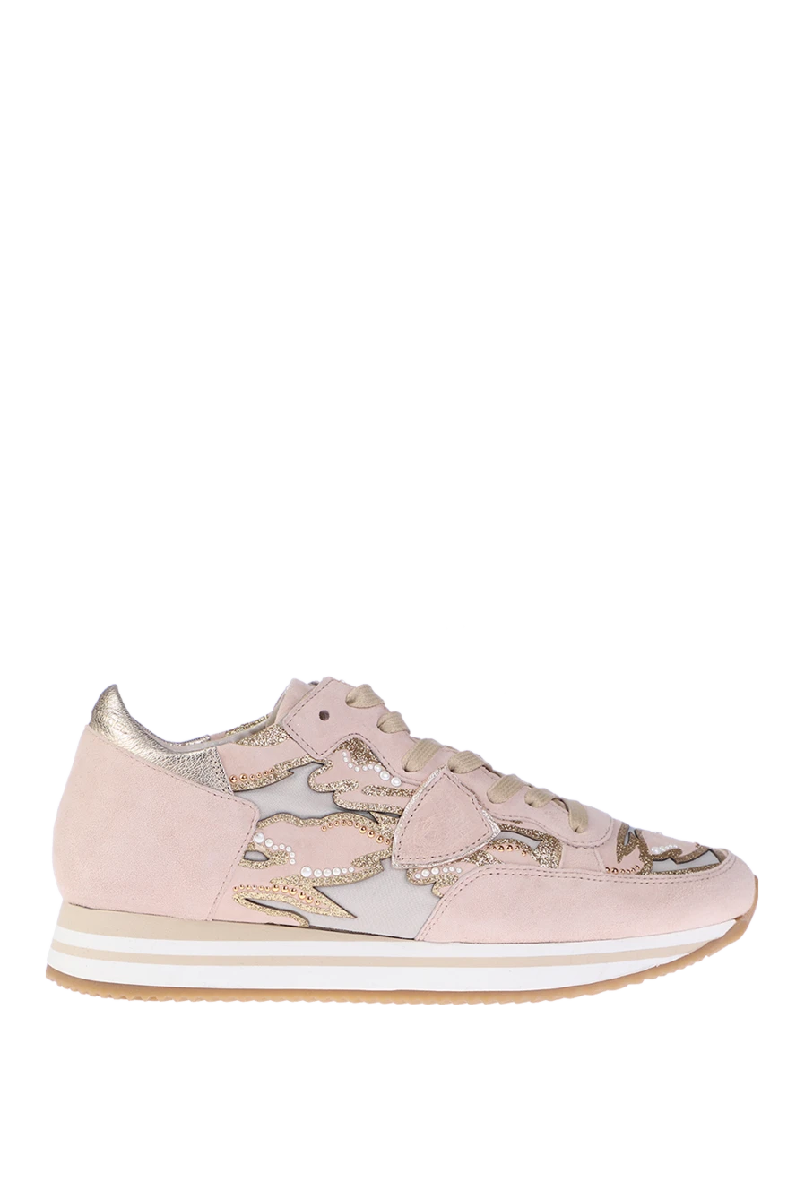 Philippe Model woman beige leather sneakers for women купить с ценами и фото 145522 - photo 1