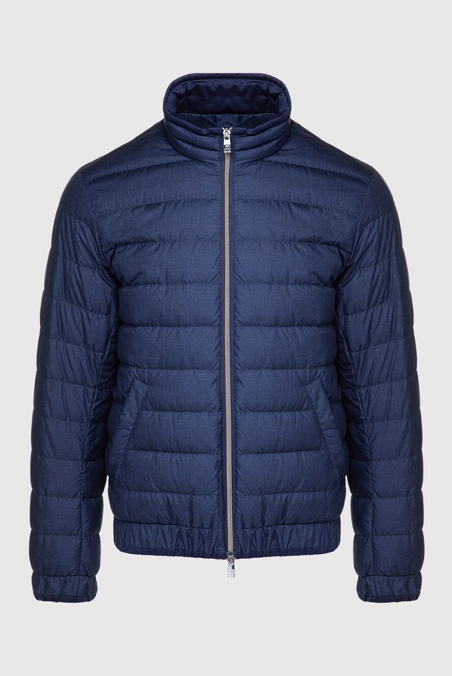 Corneliani man men's down jacket made of polyester blue купить с ценами и фото 146655 - photo 1