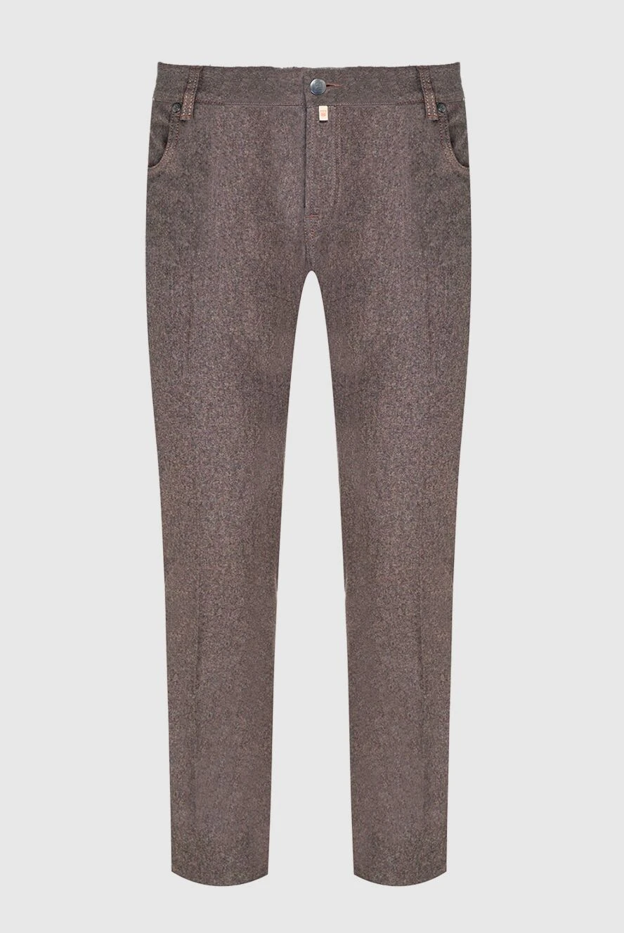 Corneliani man brown wool trousers for men купить с ценами и фото 146660 - photo 1