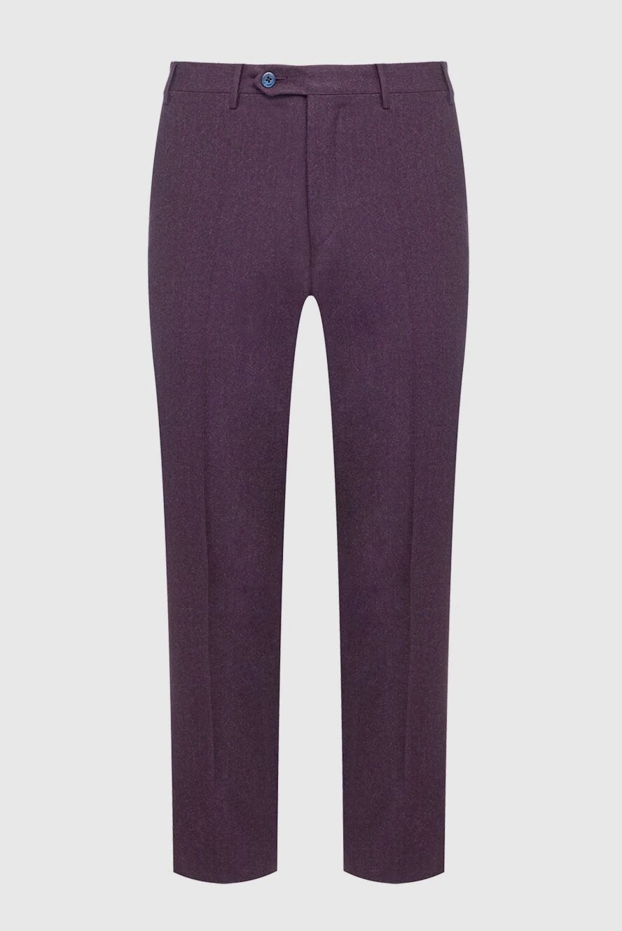 Corneliani man purple wool trousers for men купить с ценами и фото 146672 - photo 1