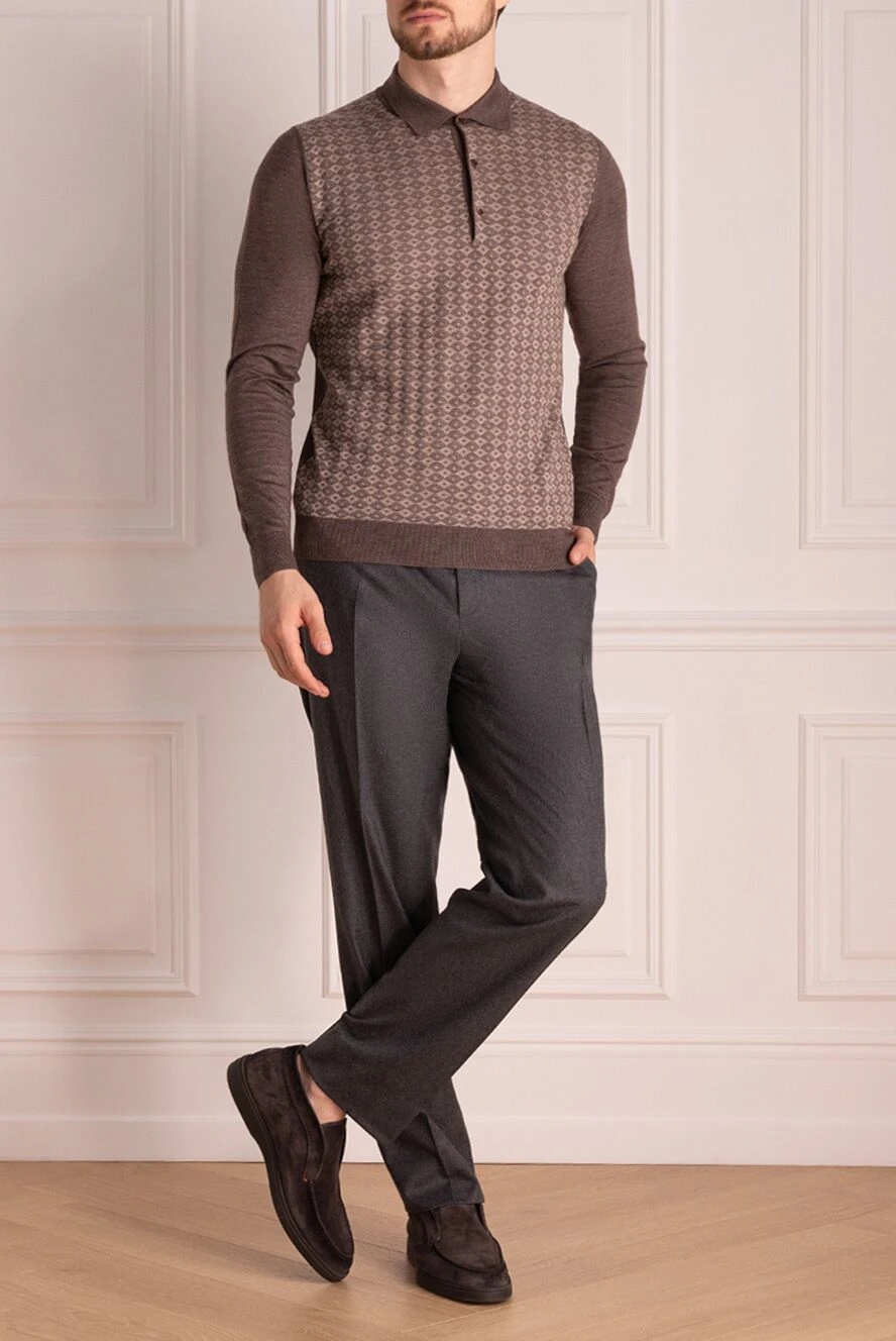 Corneliani man gray wool and cashmere trousers for men купить с ценами и фото 146674 - photo 1