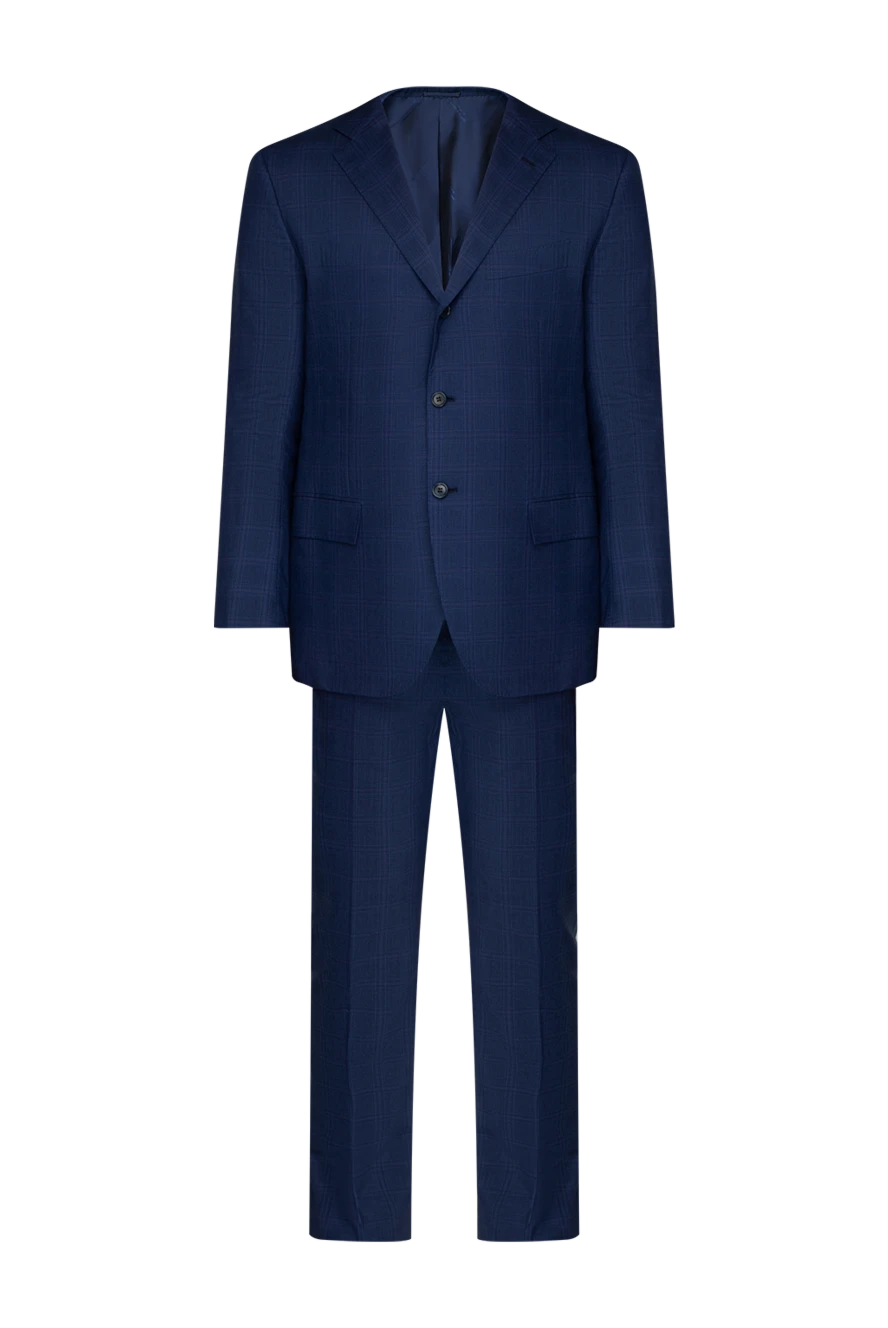 Kiton man men's cashmere suit blue купить с ценами и фото 146681 - photo 1