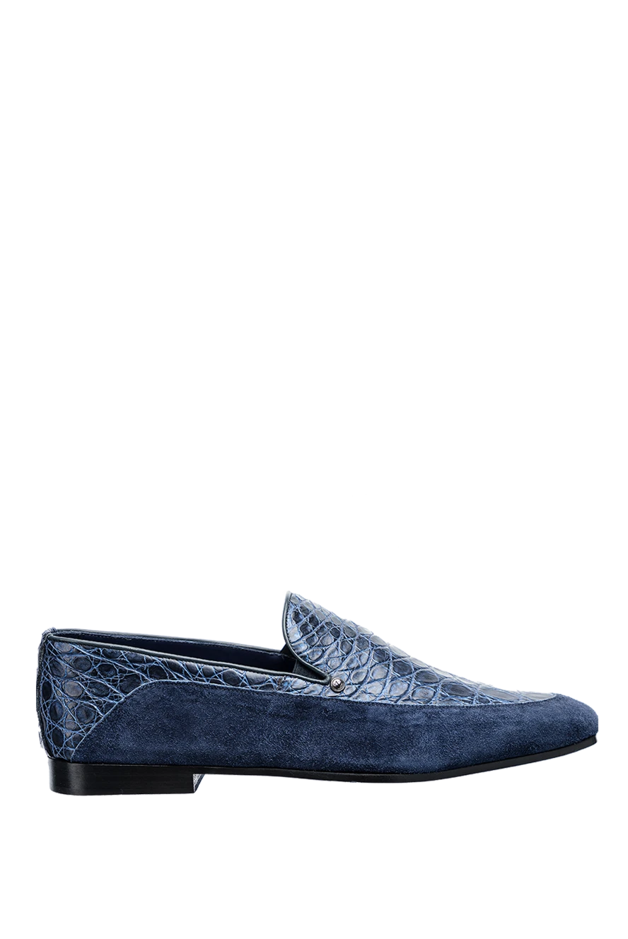 Zilli man blue suede loafers for men купить с ценами и фото 146701 - photo 1