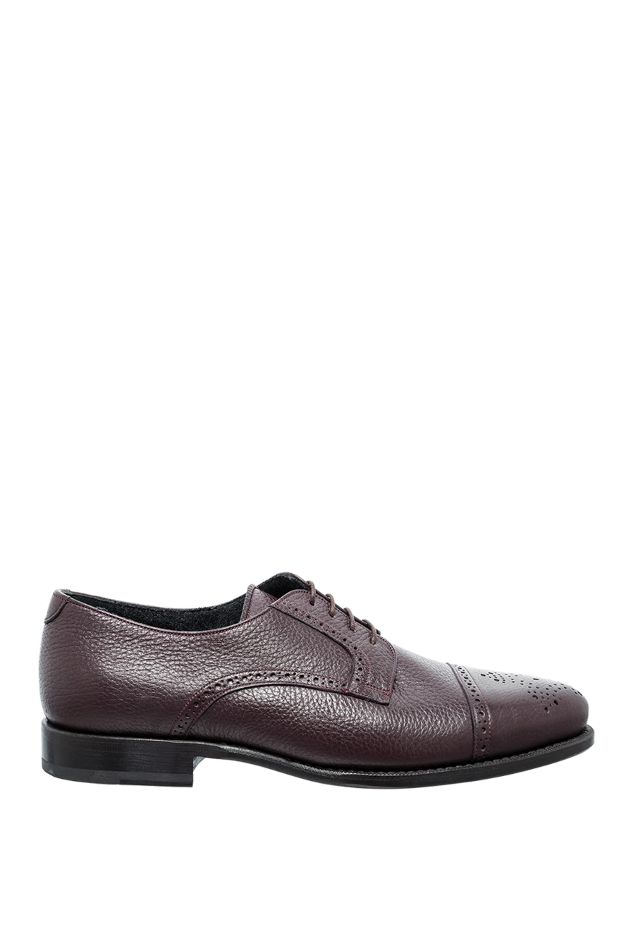 Cesare di Napoli man shoes for men made of leather burgundy купить с ценами и фото 146733 - photo 1