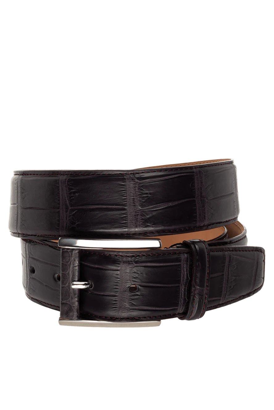 Cesare di Napoli man crocodile leather belt burgundy for men купить с ценами и фото 146748 - photo 1