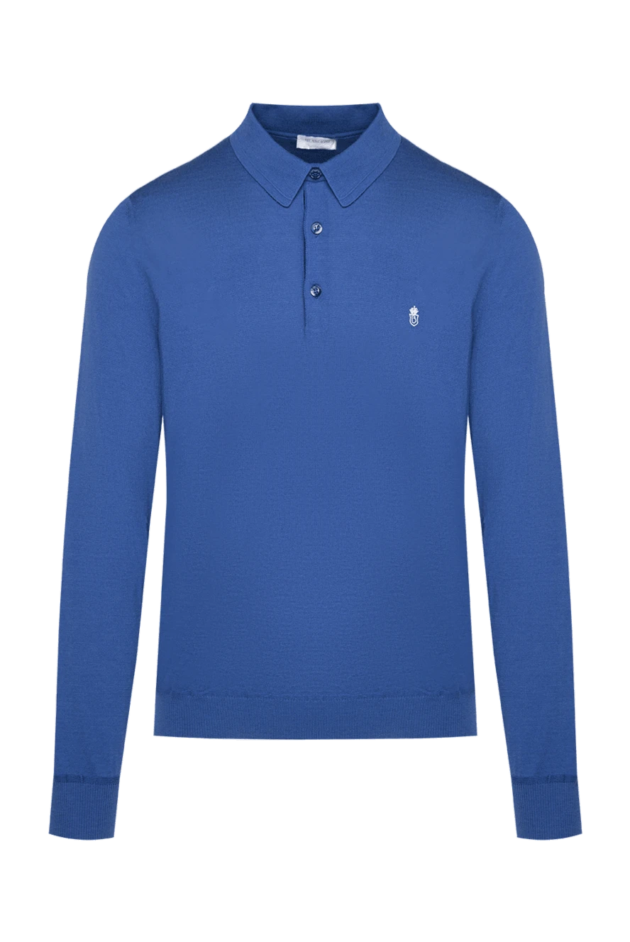 Bilancioni man long-sleeve polo in silk and cotton blue for men купить с ценами и фото 146787 - photo 1